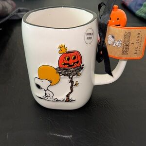Rae Dunn Peanuts Halloween Mug - White and Orange, Snoopy x Rae Dunn, NEW